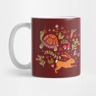 Tortoise and the Hare in Red Mug